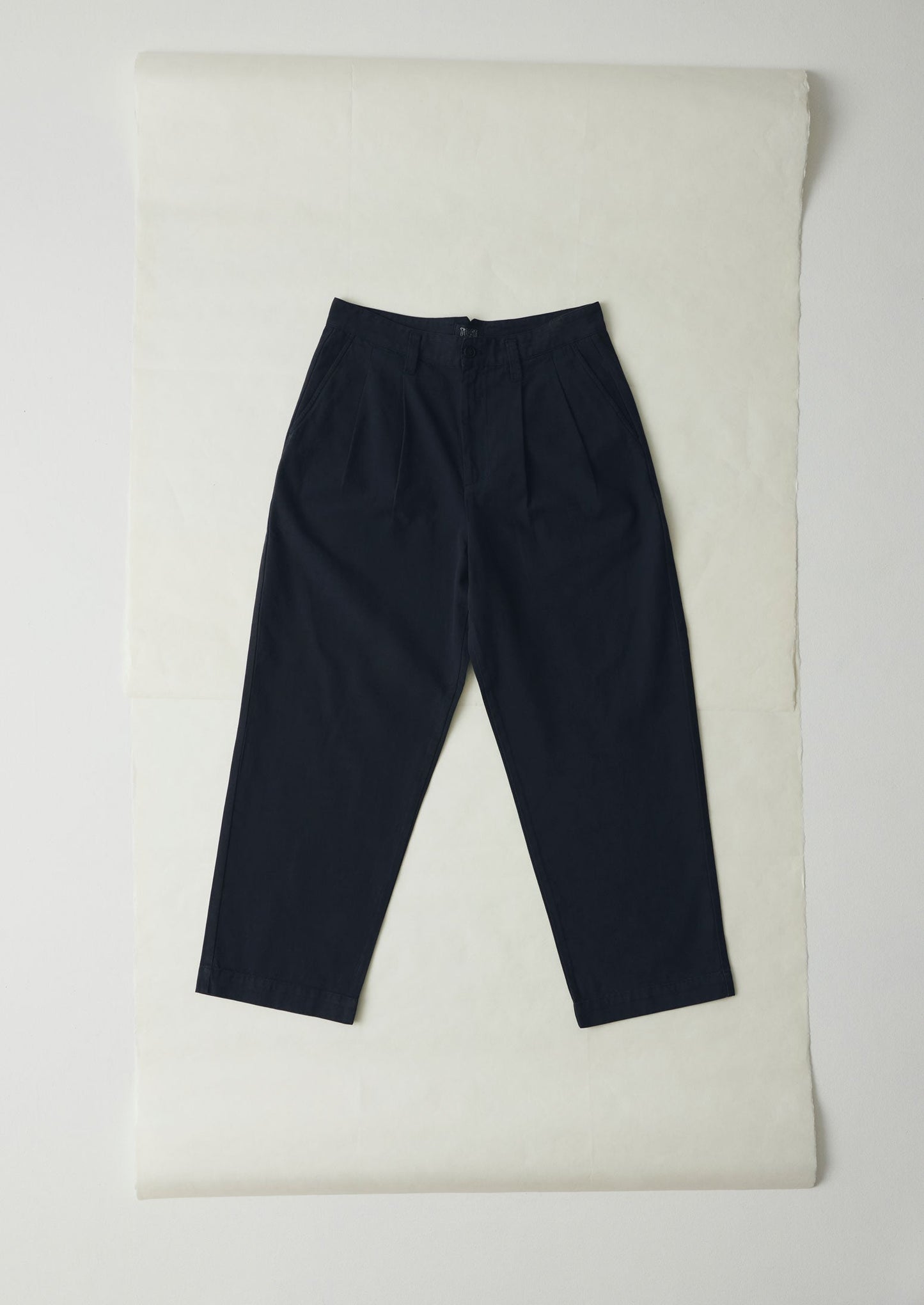 Pantaloni a gamba larga in tela di cotone Bill | Blu navy scuro