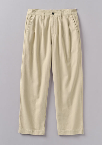 Pantaloni a gamba larga in tela di cotone Bill | Pietra