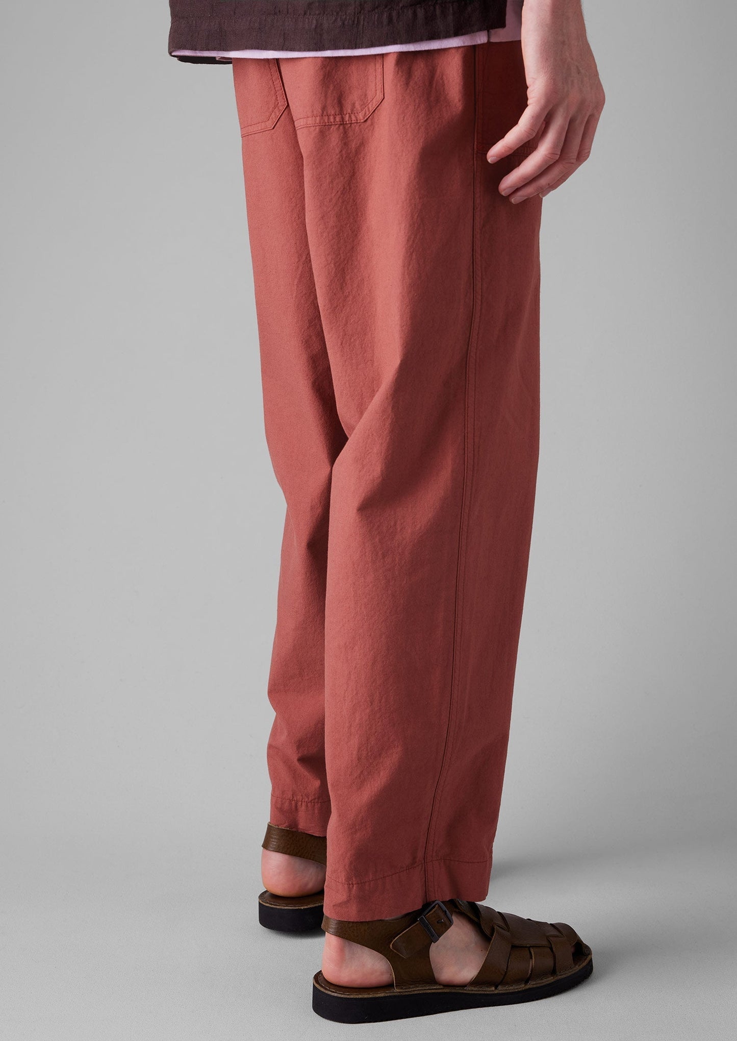 Pantaloni da lavoro in cotone e lino | Rosso mattone