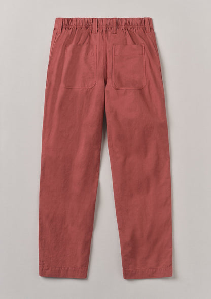 Pantaloni da lavoro in cotone e lino | Rosso mattone