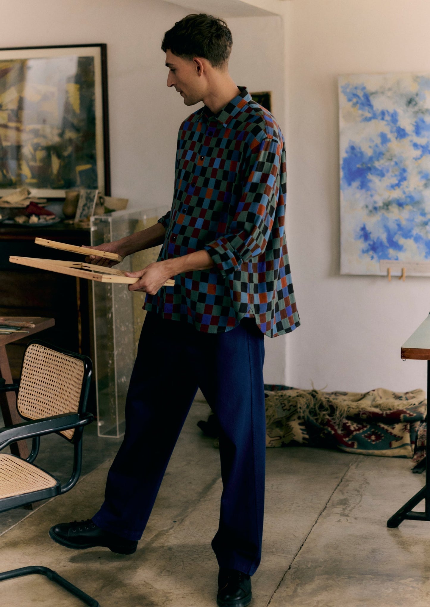 Pantaloni a gamba dritta Rory | Blu mais