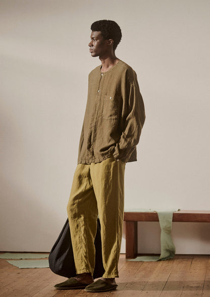 Pantaloni in lino tinto in capo Alfie | Verde Durian