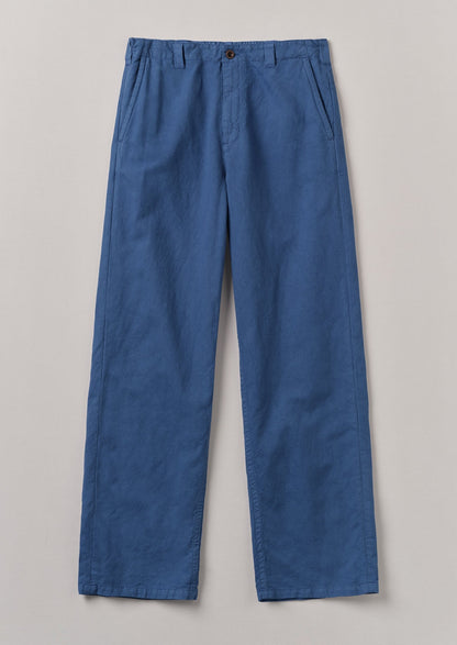 Pantaloni Rory in cotone e lino con coulisse | Indaco lavato