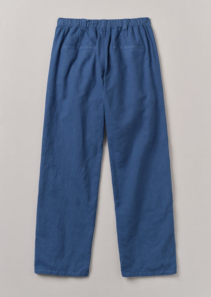 Pantaloni Rory in cotone e lino con coulisse | Indaco lavato