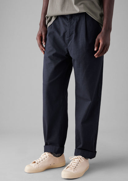 Pantaloni in cotone con pieghe Otto | Blu navy