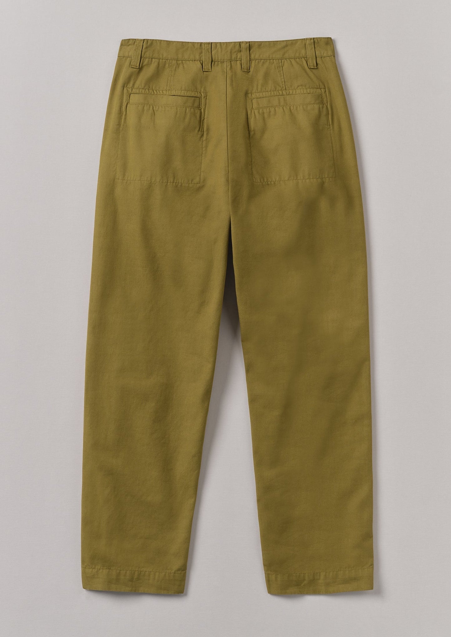 Pantaloni in cotone con pieghe Otto | Verde oliva caldo