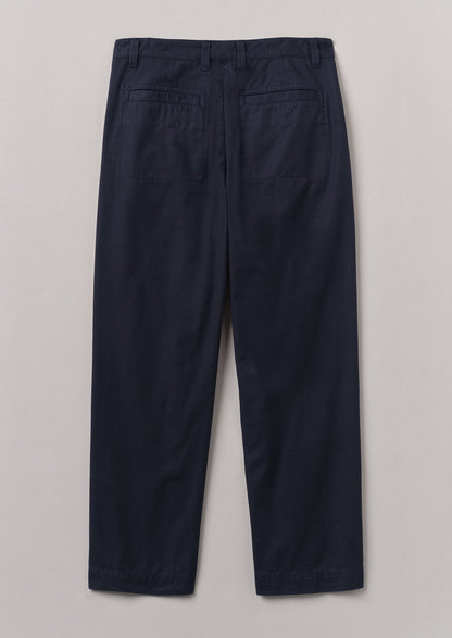 Pantaloni in cotone con pieghe Otto | Blu navy