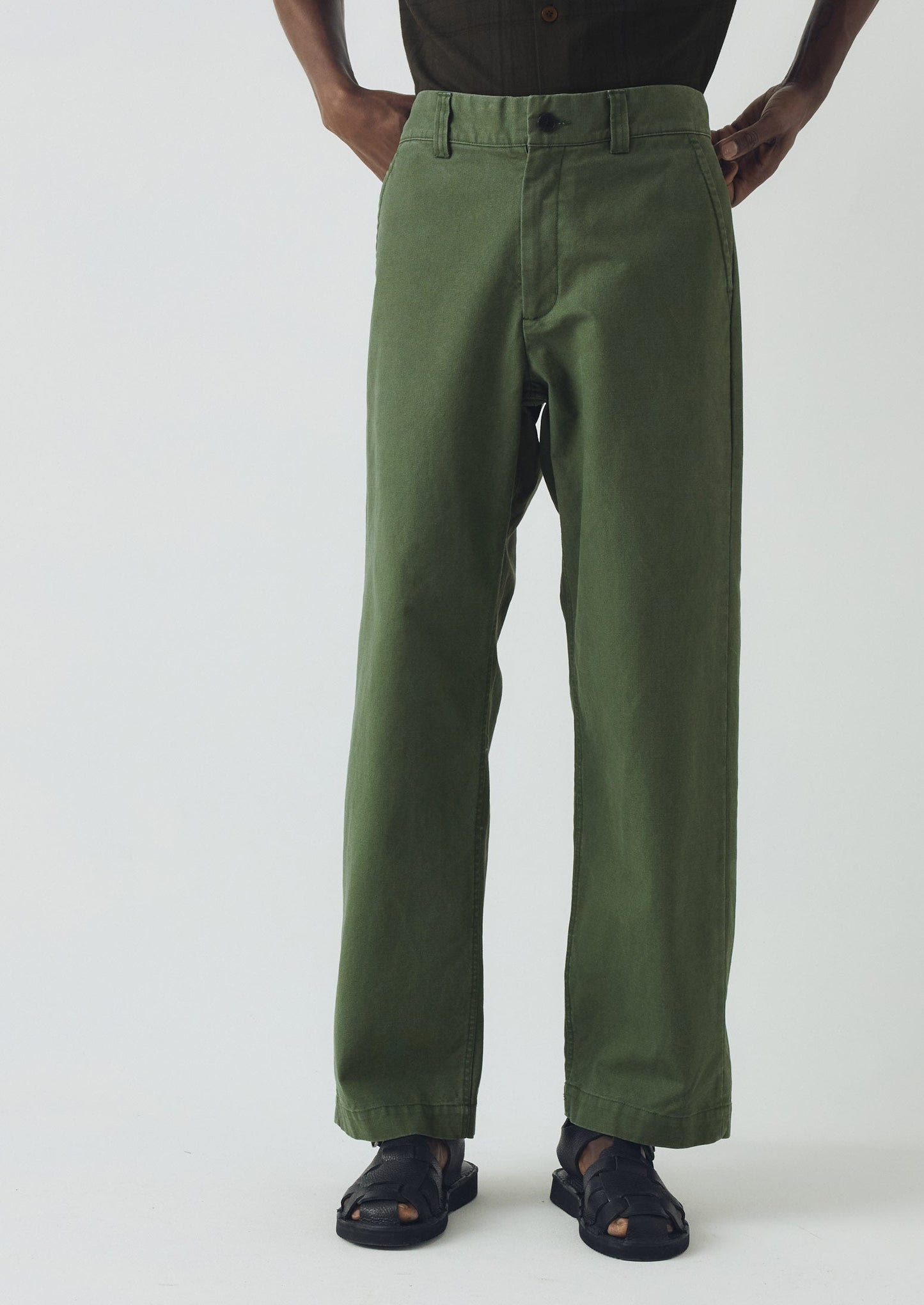 Pantaloni in tela di cotone Rory | Verde balsamo