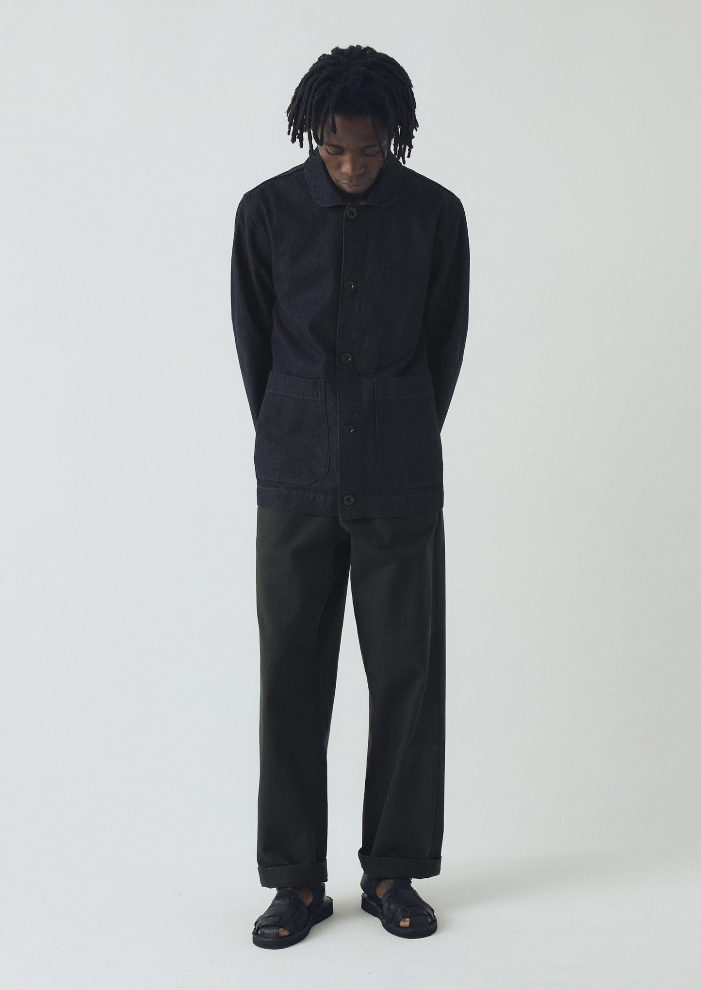 Pantaloni in tela di cotone Rory | Ardesia