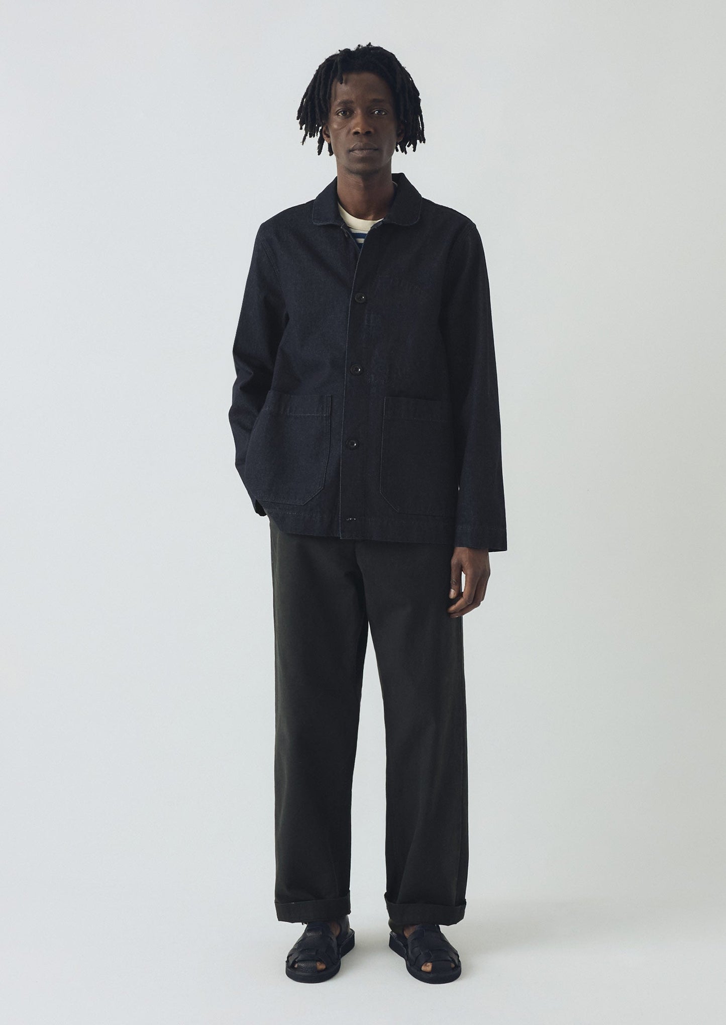 Pantaloni in tela di cotone Rory | Ardesia