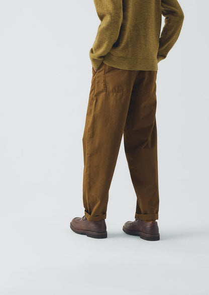 Pantaloni in twill di cotone tinto in capo | Bronzo