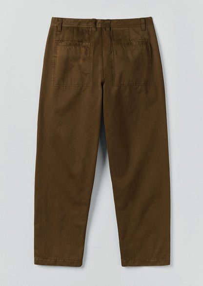 Pantaloni in twill di cotone tinto in capo | Bronzo