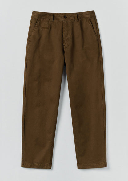 Pantaloni in twill di cotone tinto in capo | Bronzo