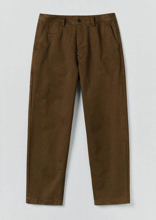 Pantaloni in twill di cotone tinto in capo | Bronzo