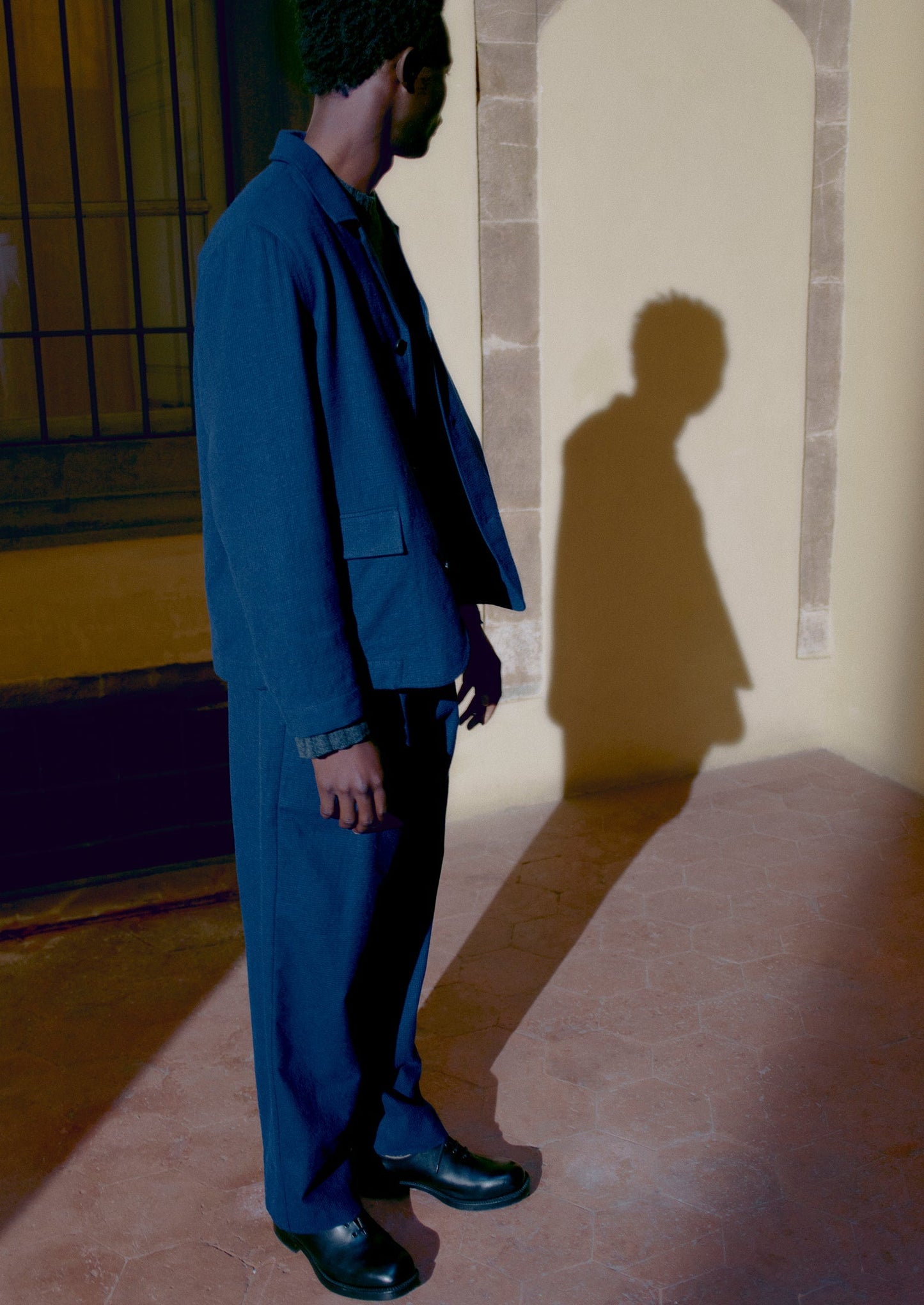 Pantaloni Bill in cotone e lana pied de poule | Blu navy scuro