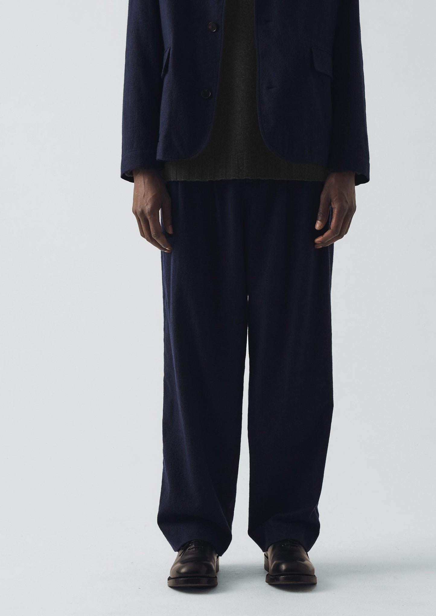 Pantaloni Bill in cotone e lana pied de poule | Blu navy scuro