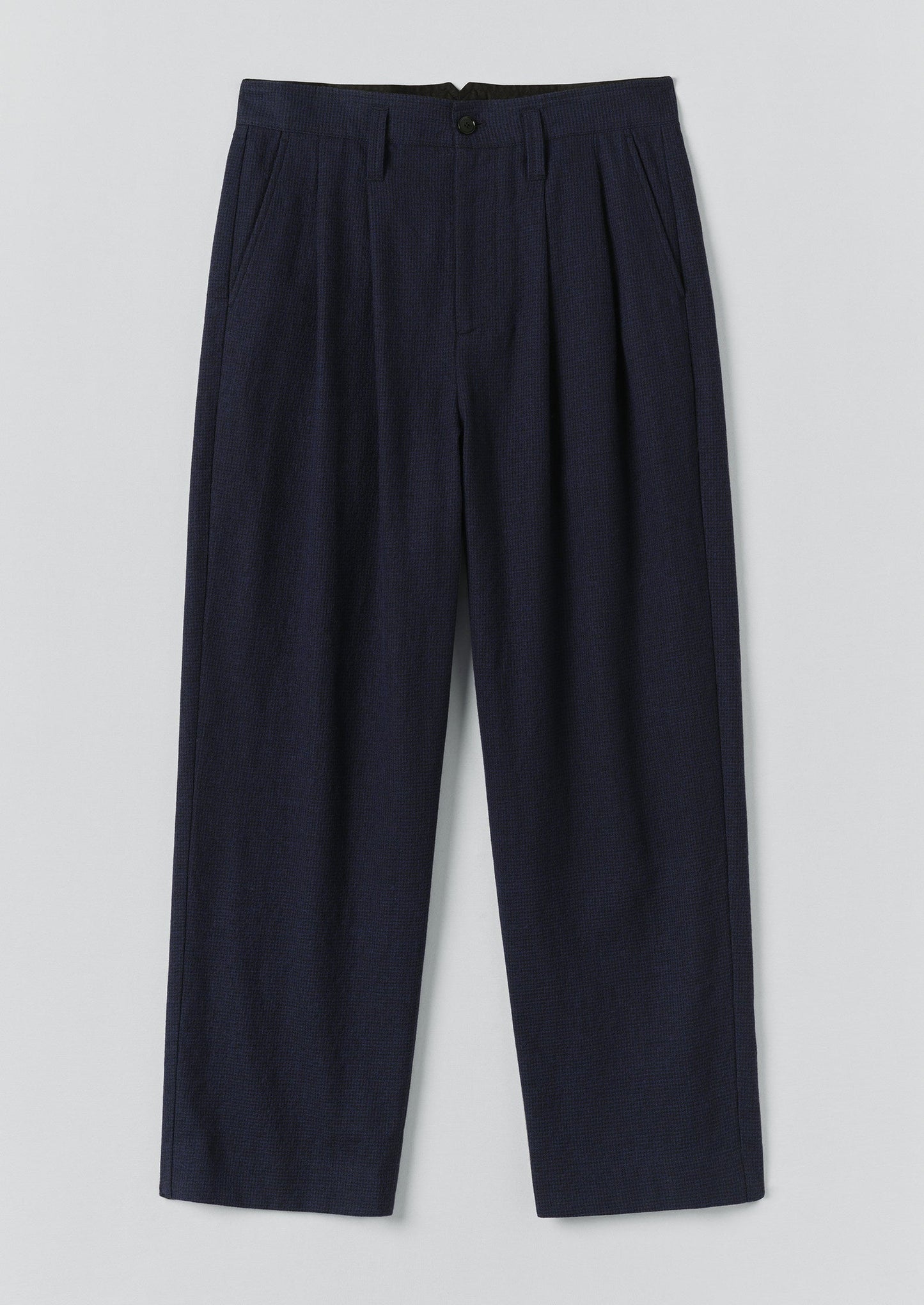 Pantaloni Bill in cotone e lana pied de poule | Blu navy scuro