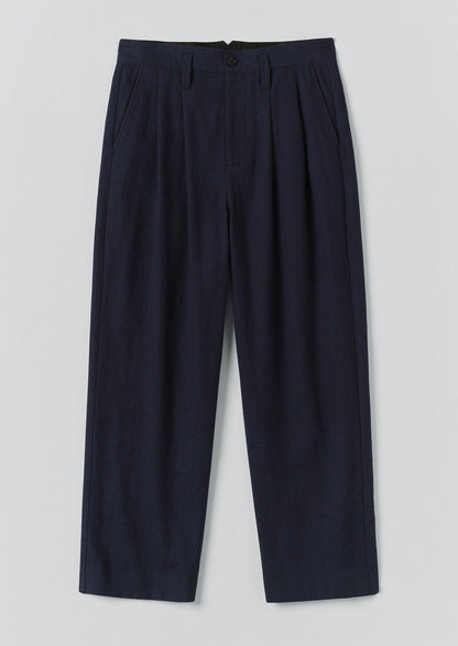 Pantaloni Bill in cotone e lana pied de poule | Blu navy scuro