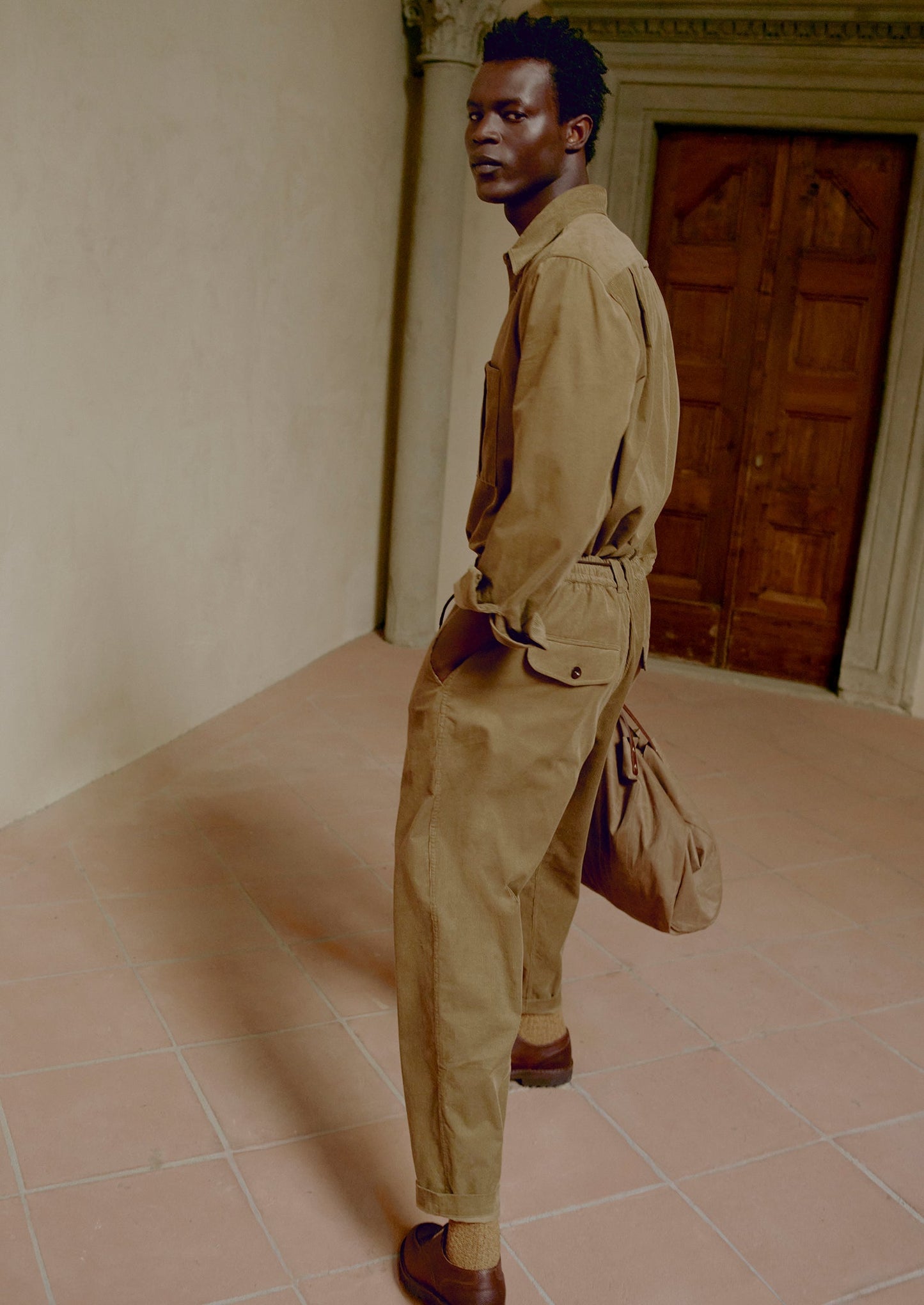 Pantaloni con coulisse in velluto a coste biologico | Linden