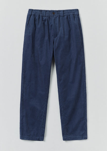 Pantaloni con coulisse in velluto a coste biologico | Blu denim