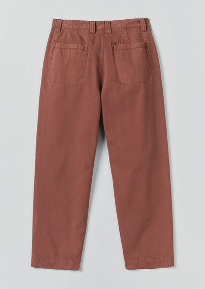 Pantaloni a pieghe in cotone a spina di pesce Otto | Cacao