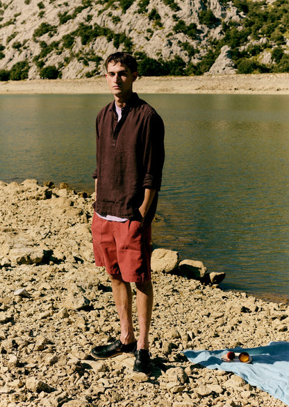 Camicia in lino con mezza abbottonatura | Rich Earth