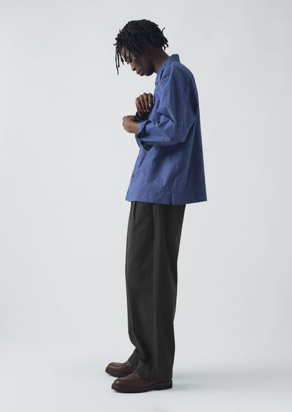 Camicia con stampa a blocchi di piastrelle | Blu nebbia