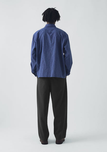 Camicia con stampa a blocchi di piastrelle | Blu nebbia