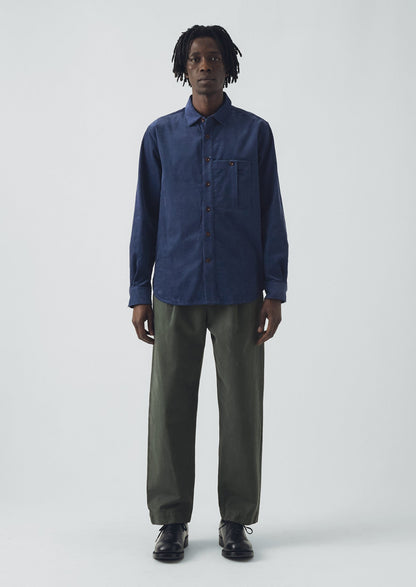 Camicia da lavoro in velluto a coste biologico | Blu denim