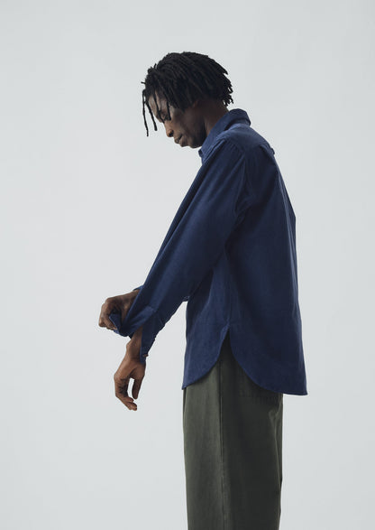 Camicia da lavoro in velluto a coste biologico | Blu denim