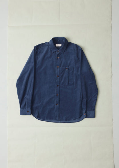 Camicia da lavoro in velluto a coste biologico | Blu denim