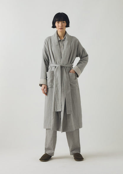 Abito in morbido cotone double face | Grigio melange/argilla morbida