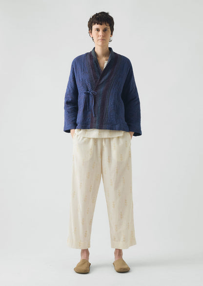 Giacca Kantha riutilizzata e tinta | Blu Provenza