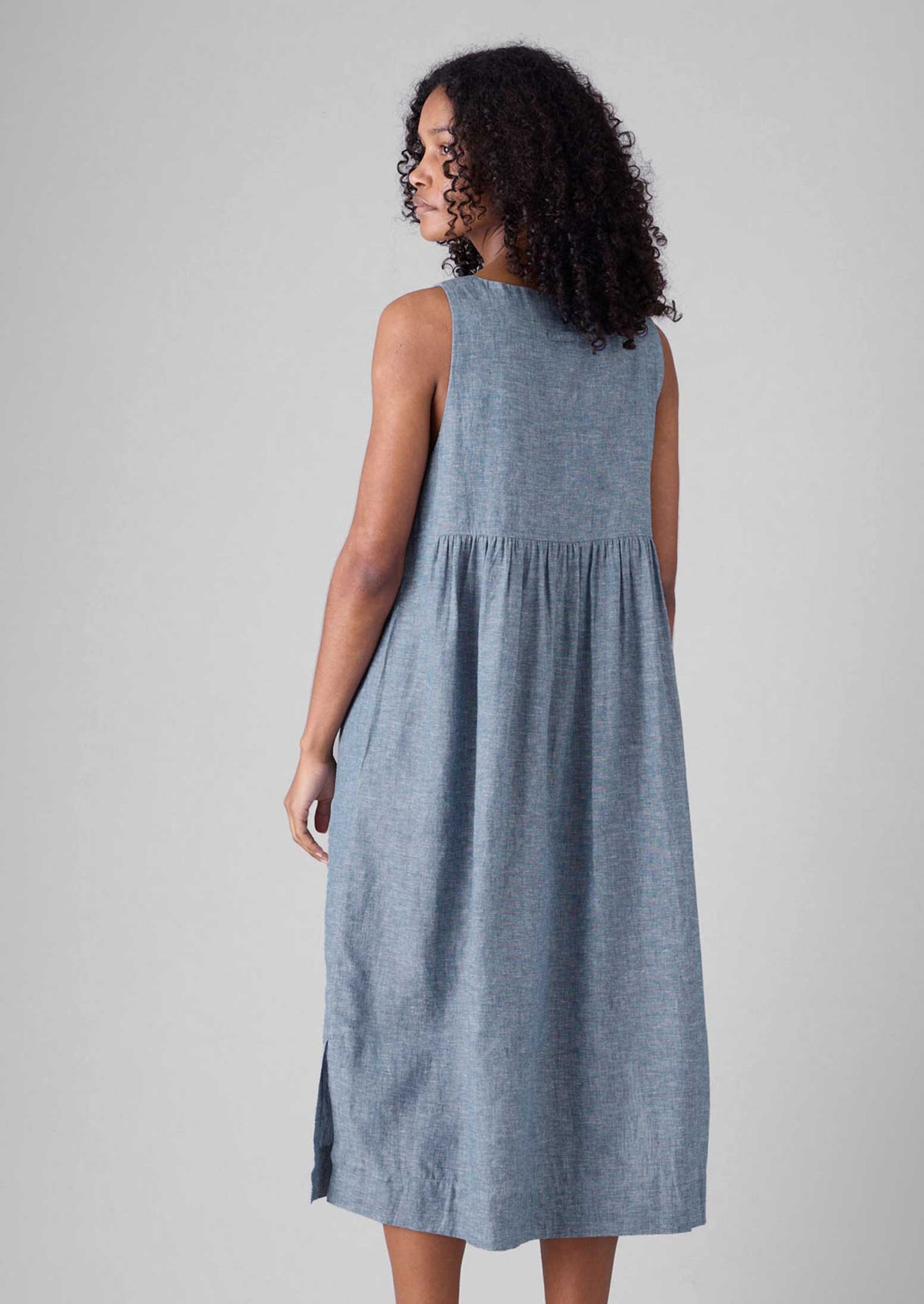 Abito da salotto leggero in lino e cotone | Blu polvere