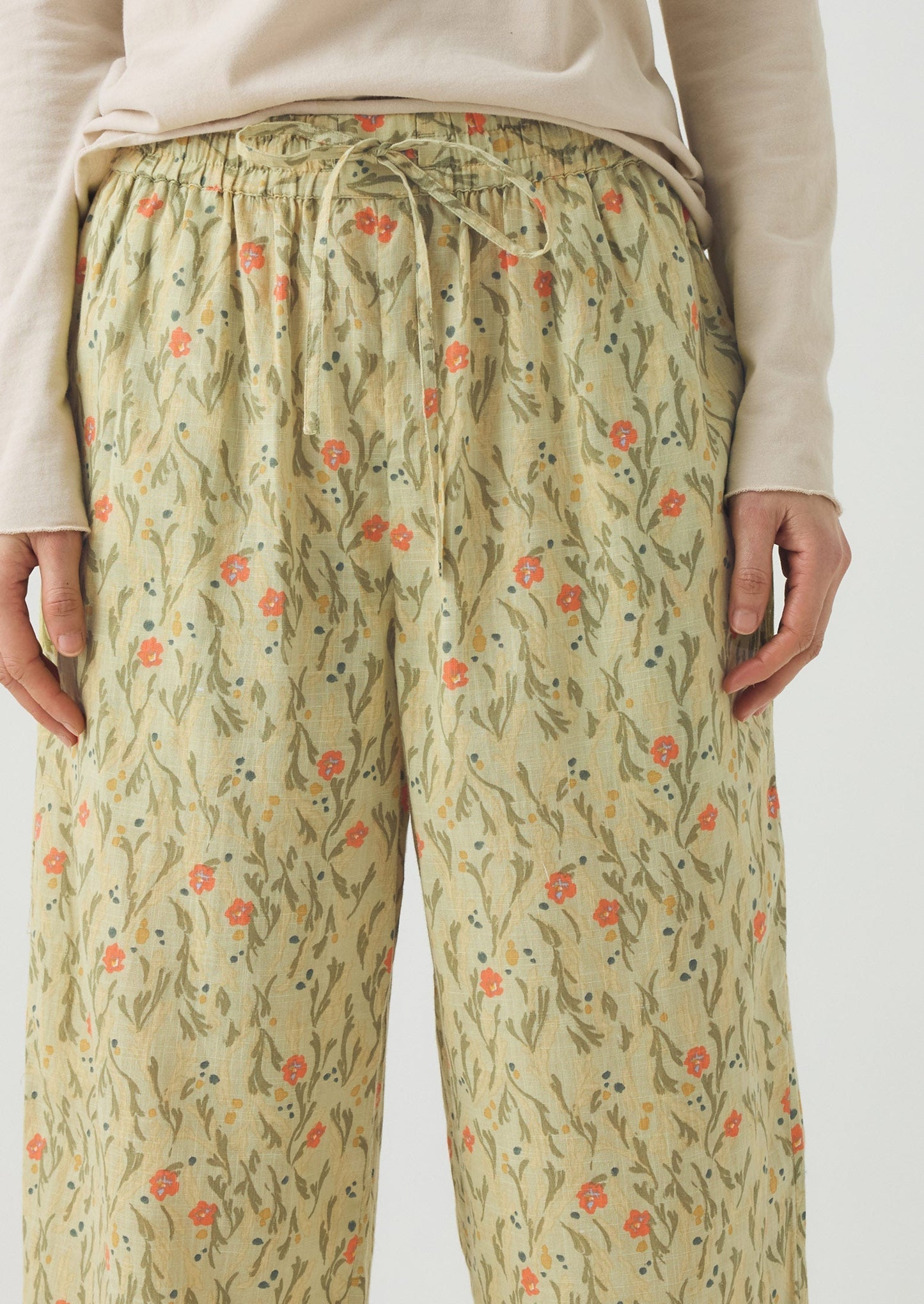 Pantaloni del pigiama con stampa di alghe | Salvia chiara