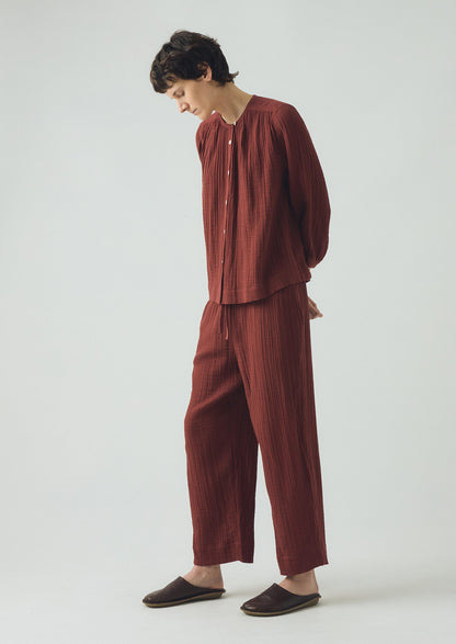 Pigiama in cotone stropicciato | Deep Berry
