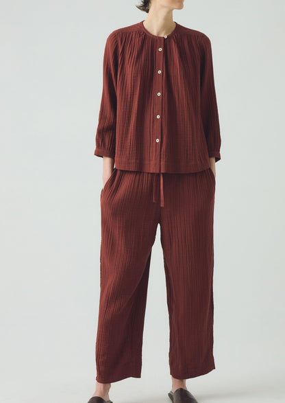 Pigiama in cotone stropicciato | Deep Berry