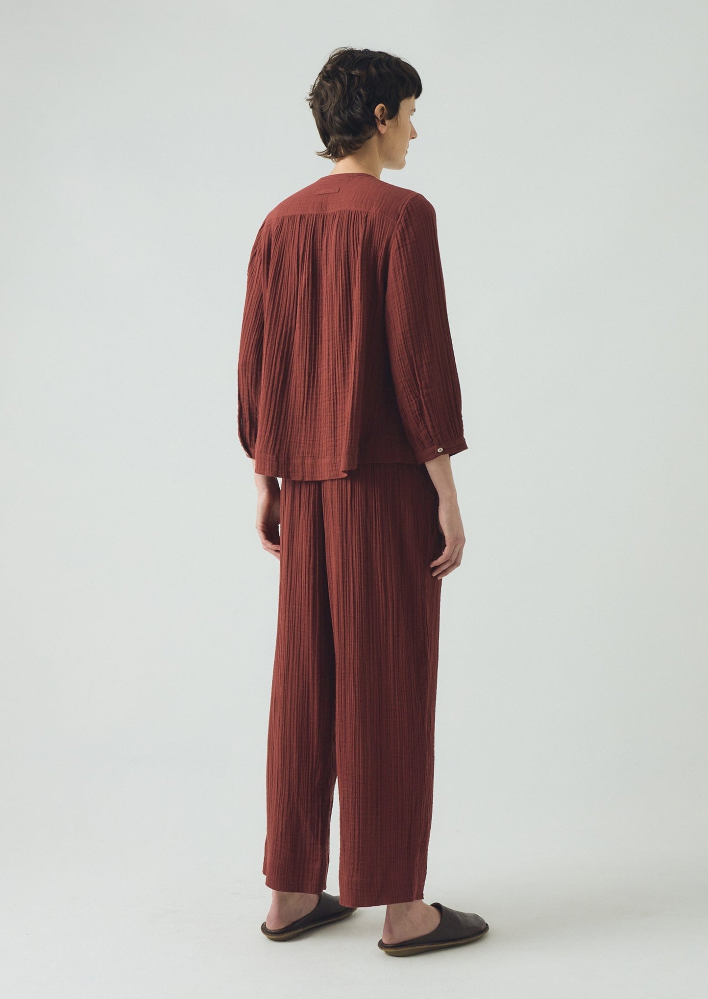Pigiama in cotone stropicciato | Deep Berry