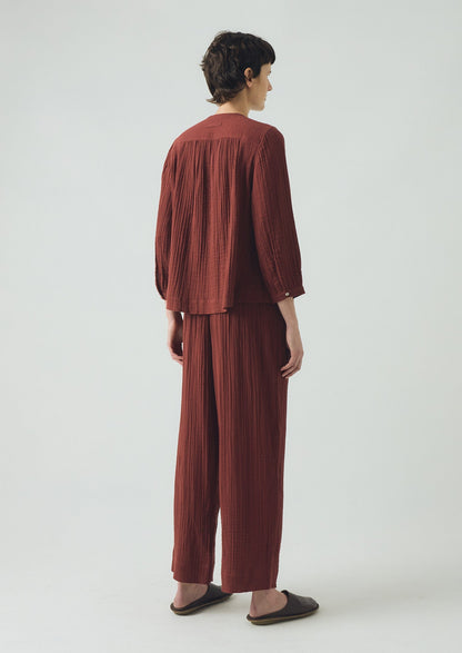 Pigiama in cotone stropicciato | Deep Berry
