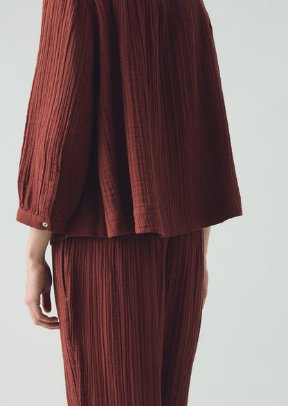 Pigiama in cotone stropicciato | Deep Berry