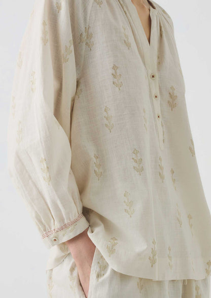 Pigiama con stampa Etched Sprig | Ecru/Citrino