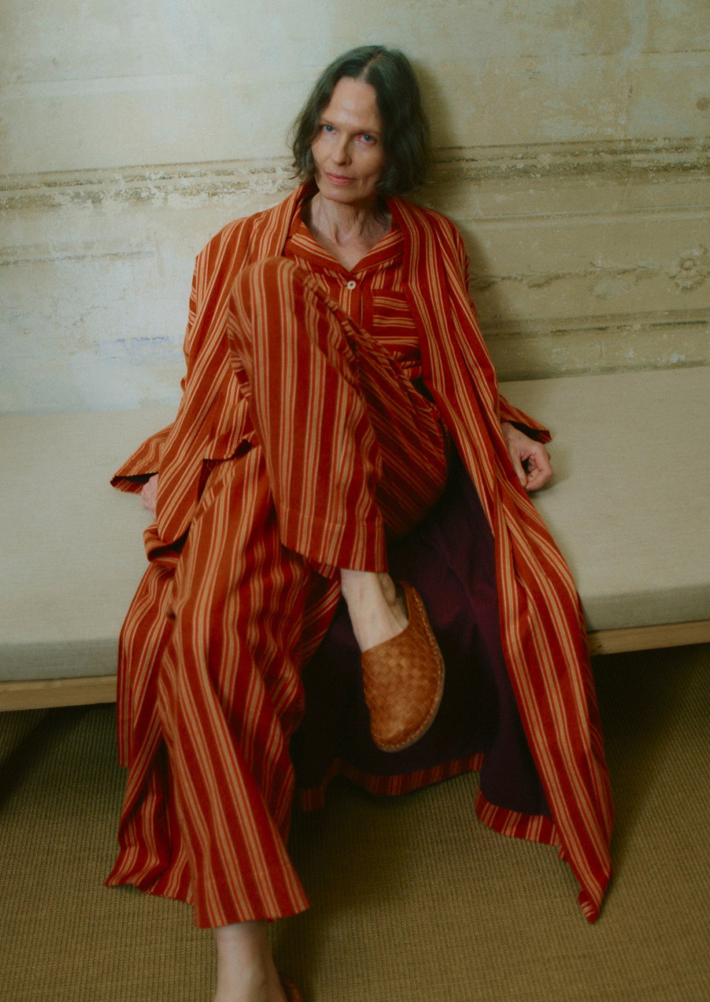 Pigiama in flanella a righe Forte | Auburn/Nasturzio