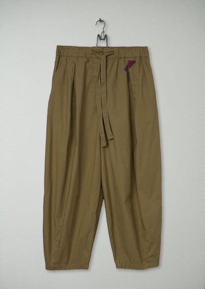 Pantaloni in popeline di cotone rinnovato con pieghe, taglia 12 (52) | Talpa