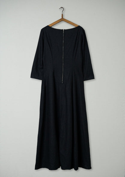 Abito lungo in lana riciclata taglia 14 (861) | Antracite