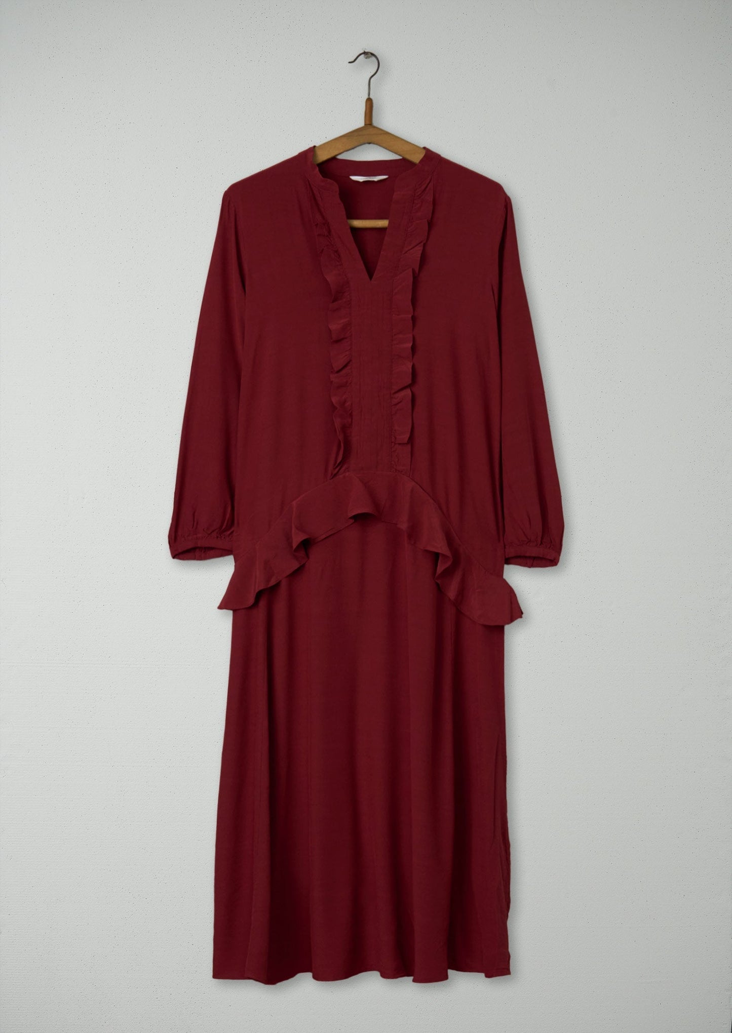 Abito con volant riutilizzato taglia 10 (996) | Ruggine scuro