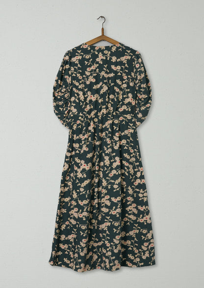 Abito floreale con strascico riutilizzato taglia 16 (792) | Multicolore