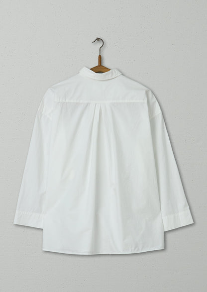 Camicia oversize riutilizzata taglia M (520) | Bianca