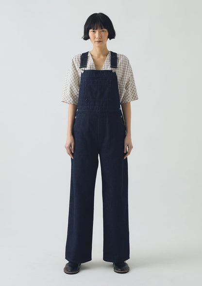 Salopette in denim con tasche applicate | Indaco