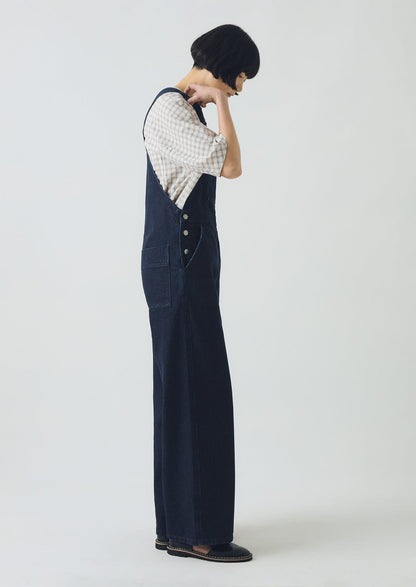 Salopette in denim con tasche applicate | Indaco