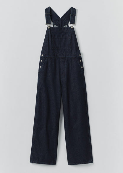 Salopette in denim con tasche applicate | Indaco